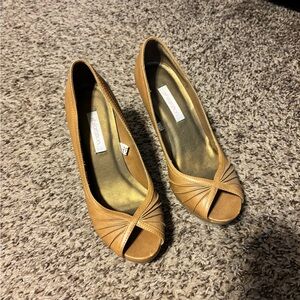 Xhilaration Tan Peep-Toe Heels